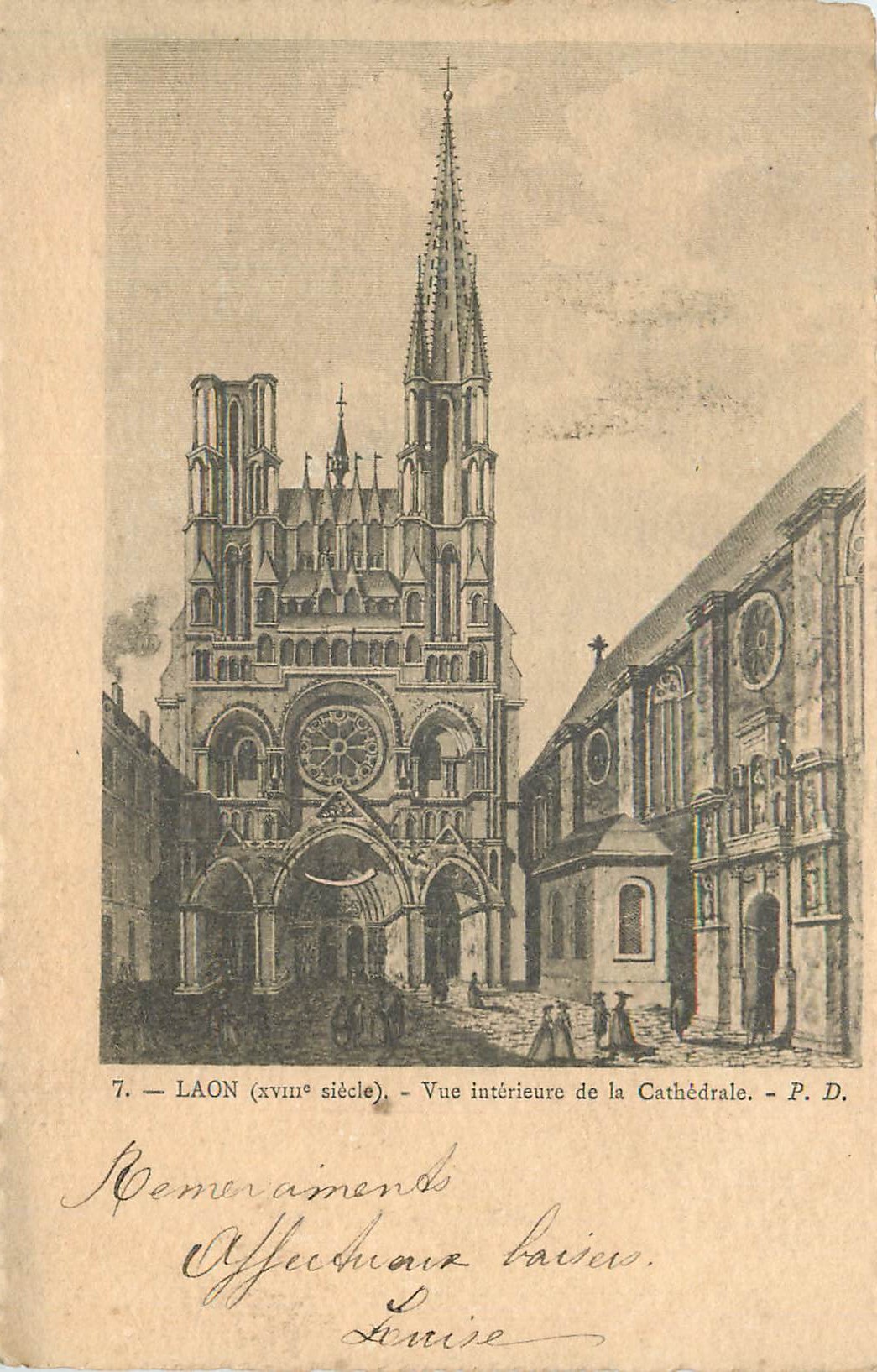 Laon (xviiième siècle) — Vue intérieure de la Cathédrale — P. D.