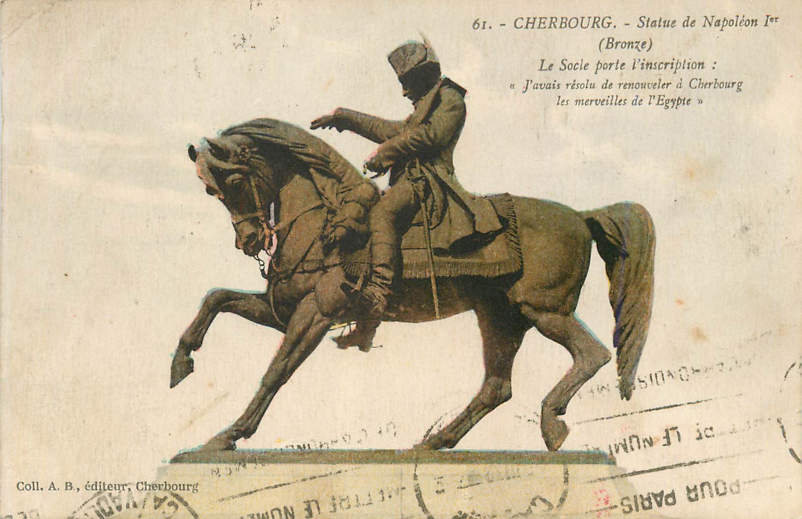 CPA Cherbourg Statue de Napoleon 1er (Bronze) Egypte