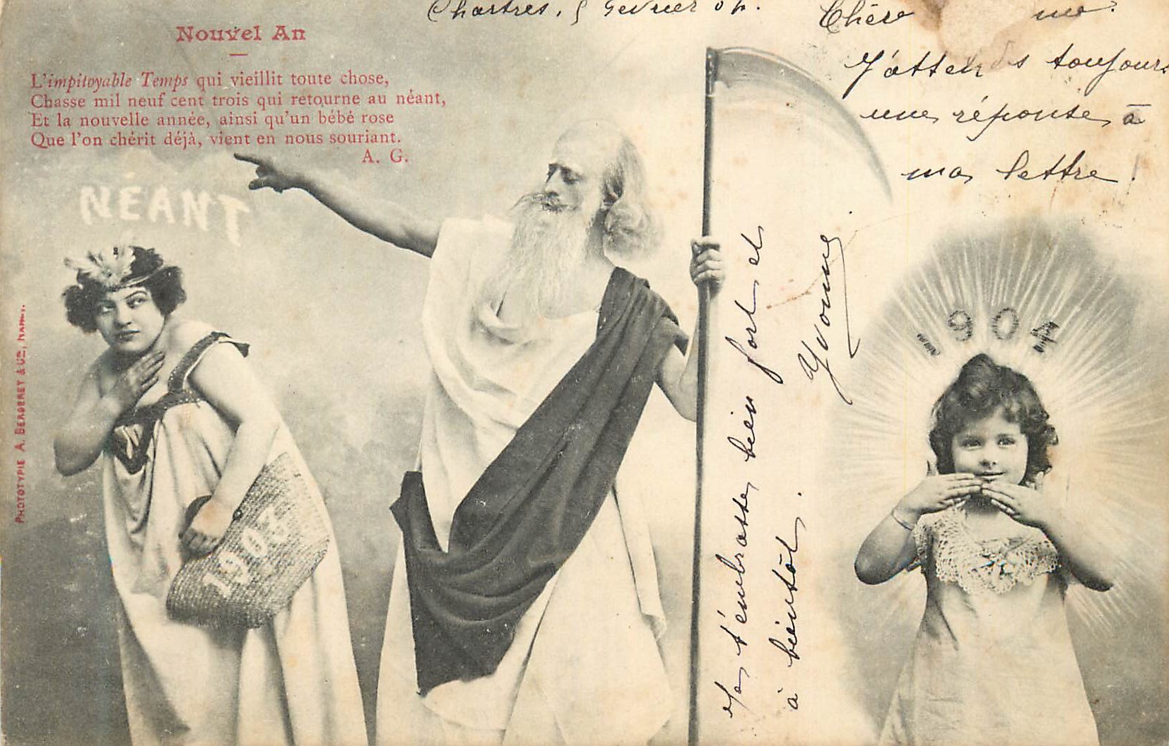 CPA Nouvel An 1904