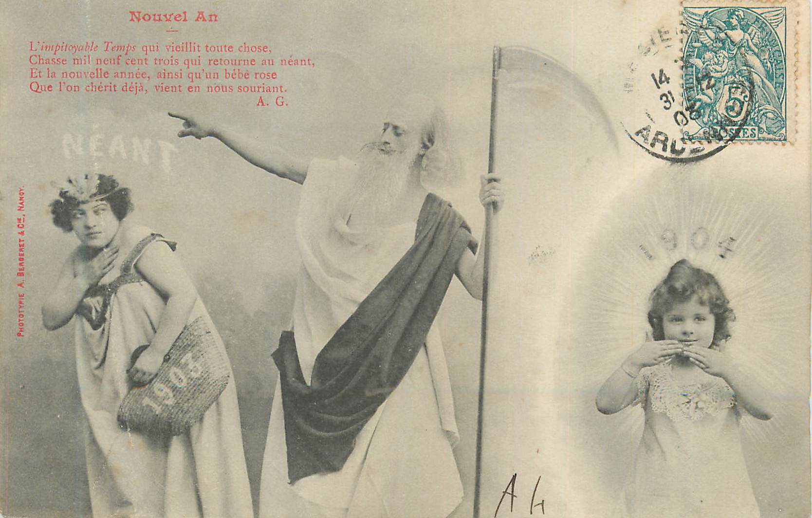 CPA Nouvel An 1904