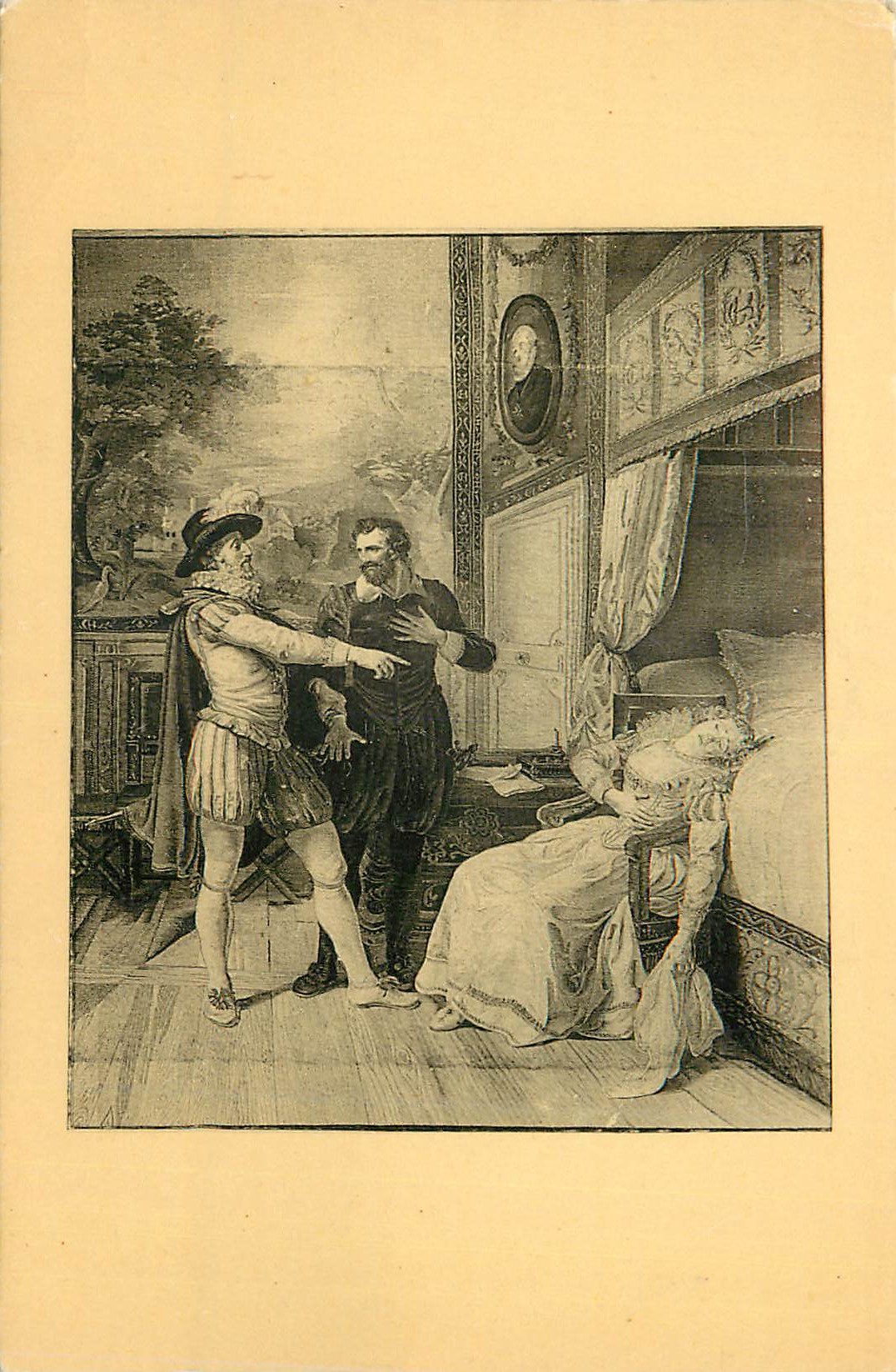 CPA Chateau de Pau Une des Tapisseries de l'Histoire de Henri IV L'Evanouissement de Gabrielle