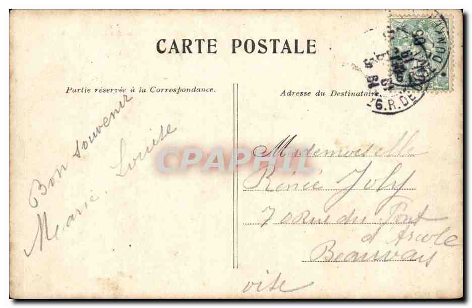 Paris CPA La conciergerie — Rückseite