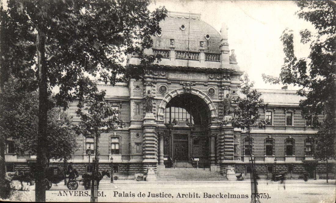Belgie Belgique Anvers CPA Palais de justice Archite Baeckelmans (1875)