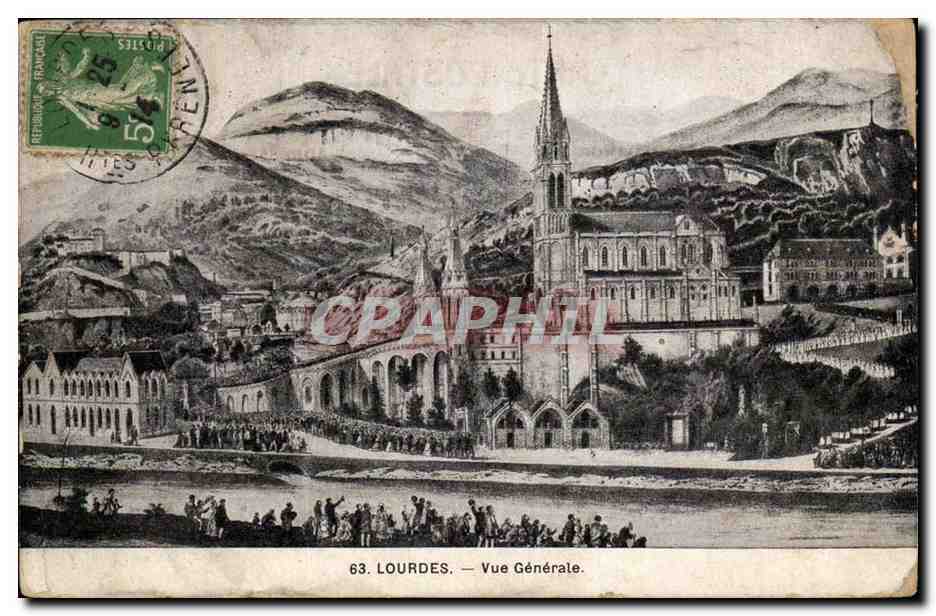 Lourdes CPA Vue generale