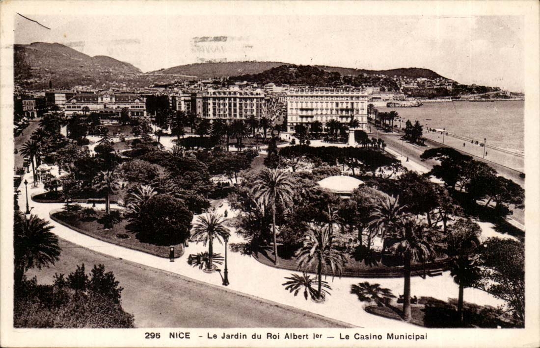 Nice CPA le jardin du Roi Albert 1er Le casino municipal
