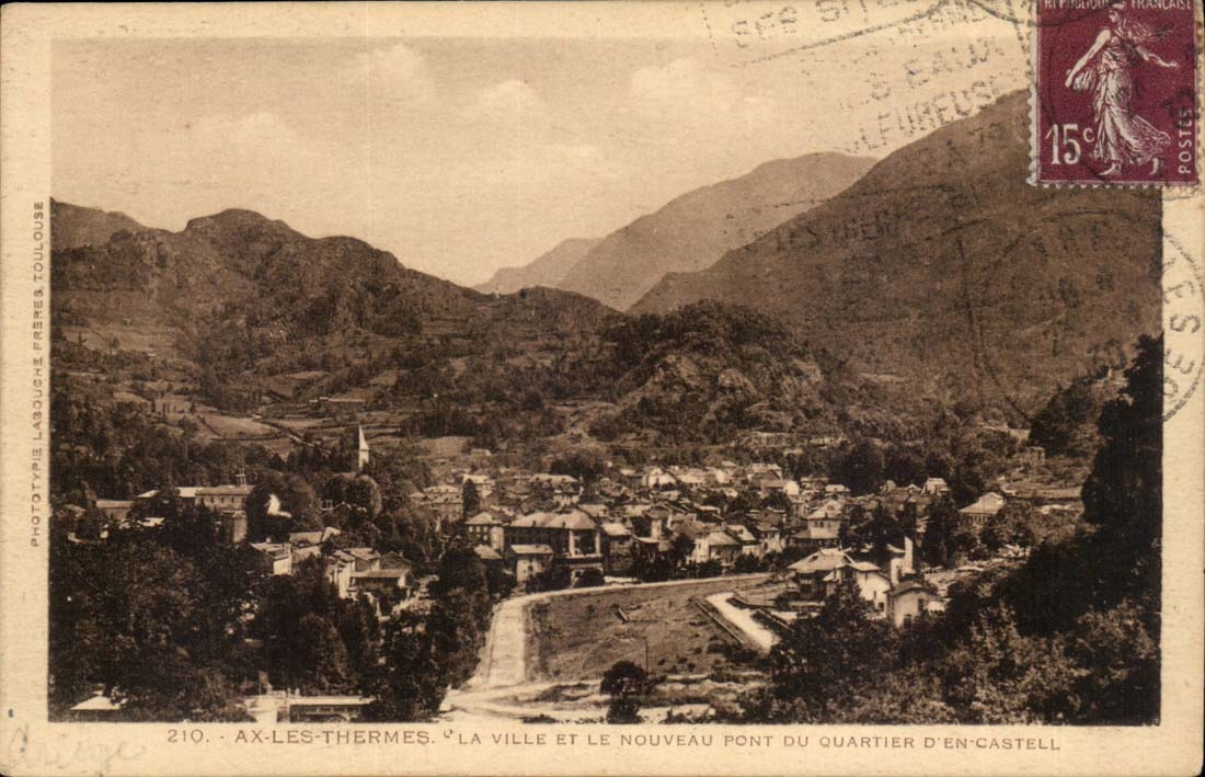 Ax les Thermes CPA La ville et le nouveau pont du quartier d'En Castell