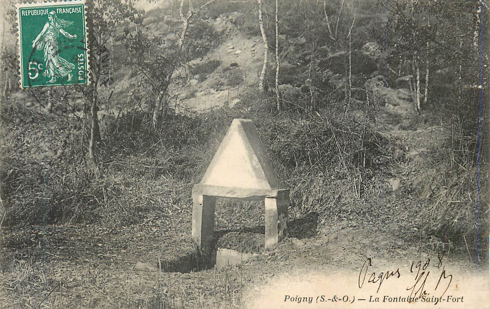 CPA Poigny (S et O) La fontaine Saint Fort