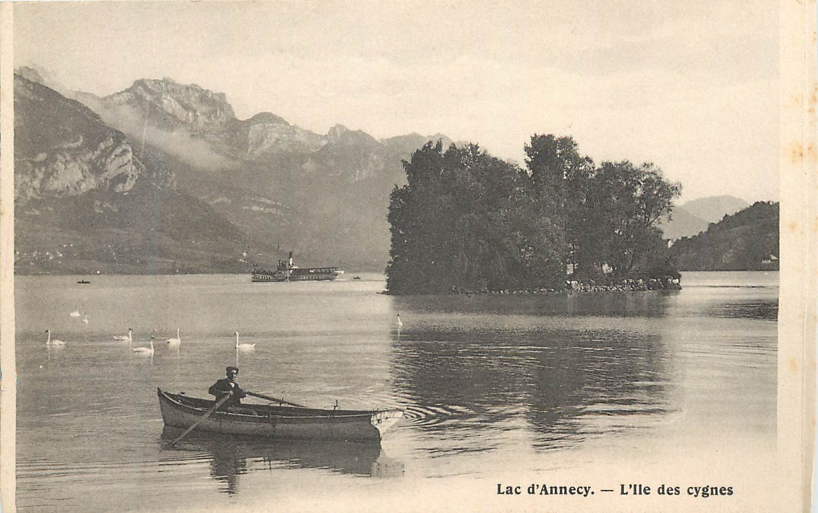 Lac d'Annecy — L'Île des cygnes — Éditeur non identifiable