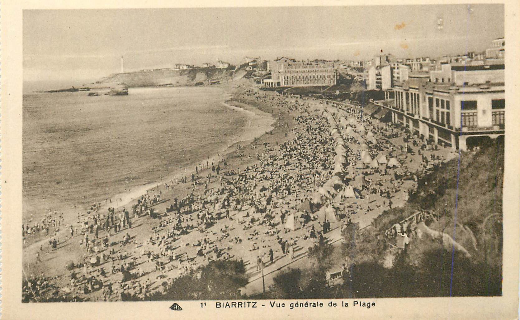 Biarritz - Vue générale de la Plage — éditeur '1' et n° de série 1