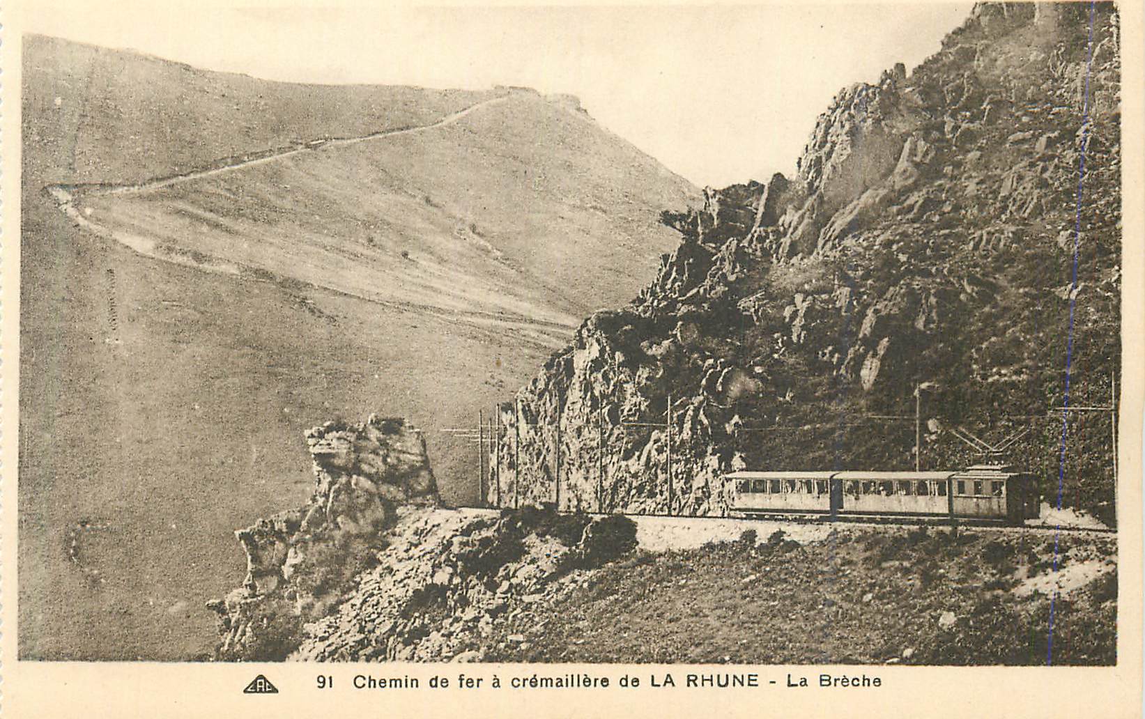 CPA Chemin de fer a cremaillere de la Rhune La Breche