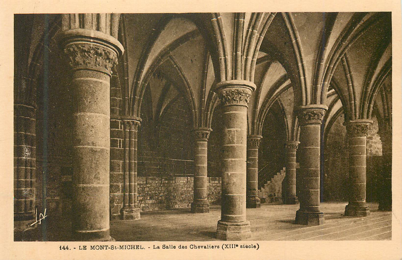 Mont-Saint-Michel — Die Saal der Ritter (13. Jahrhundert)