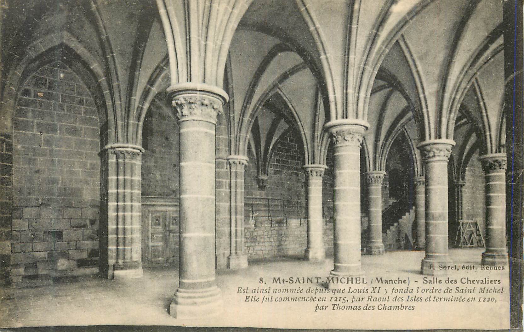 Mt-SAINT-MICHEL (Manche) — Salle des Chevaliers — J. Sorel, édit. Rennes