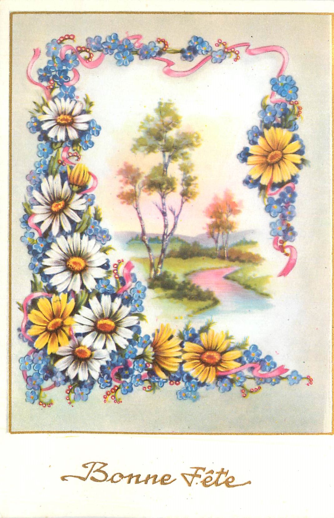 CPA Fleurs Bonne fete