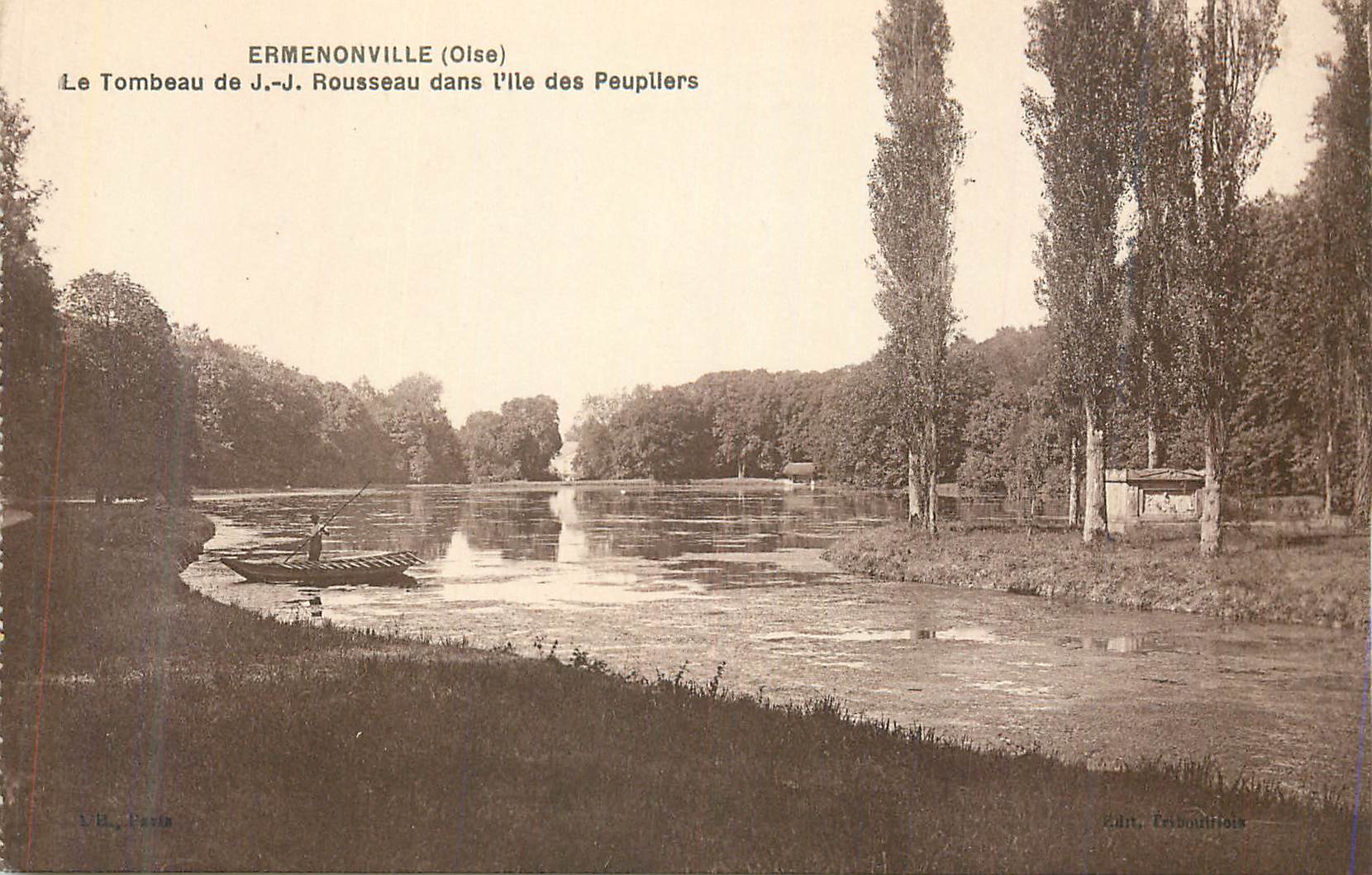 Ermenonville (Oise) — Le Tombeau de J.-J. Rousseau dans l'île des Peupliers — Édit. Trébouillon