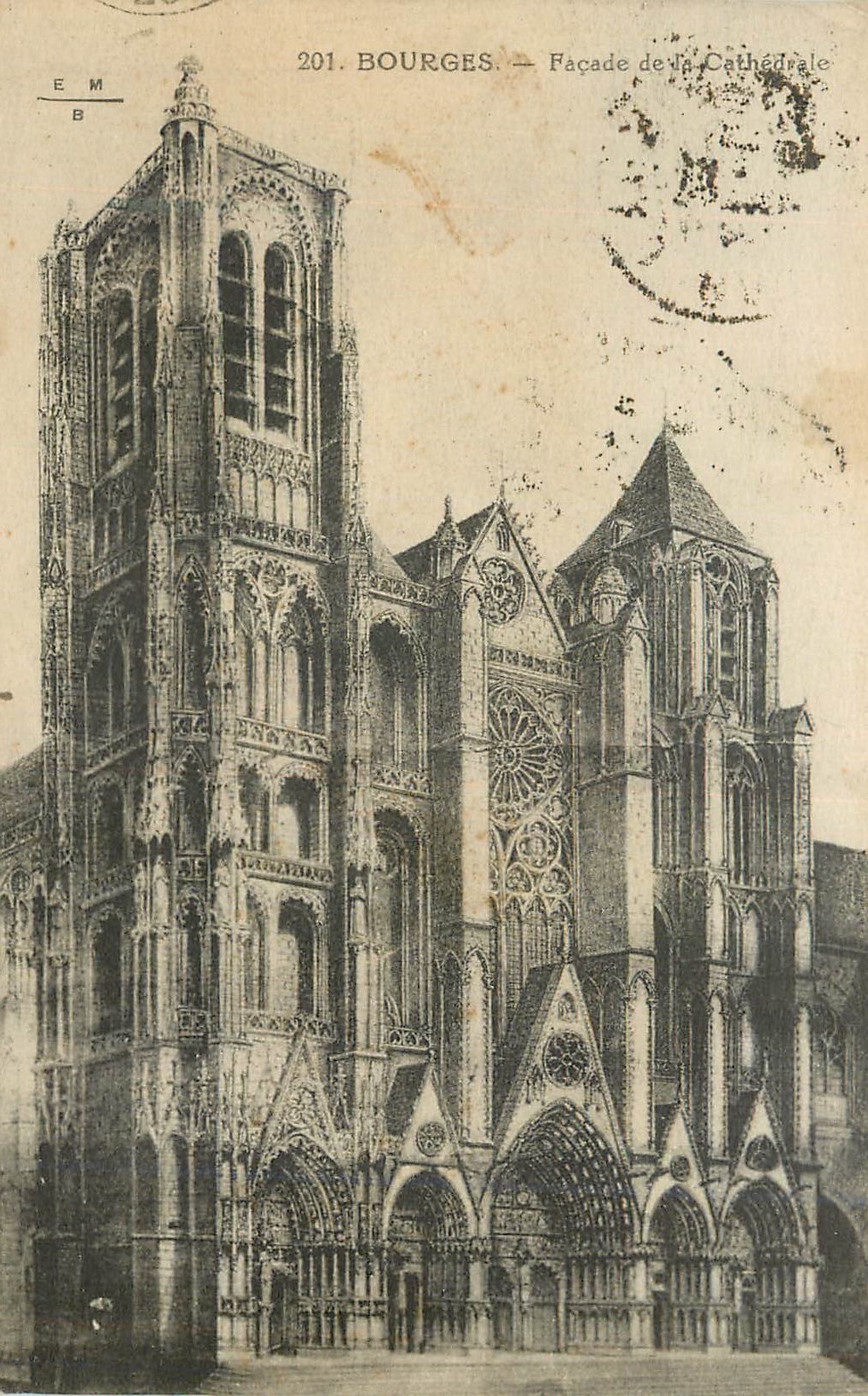 CPA Bourges Facade de la Cathedrale