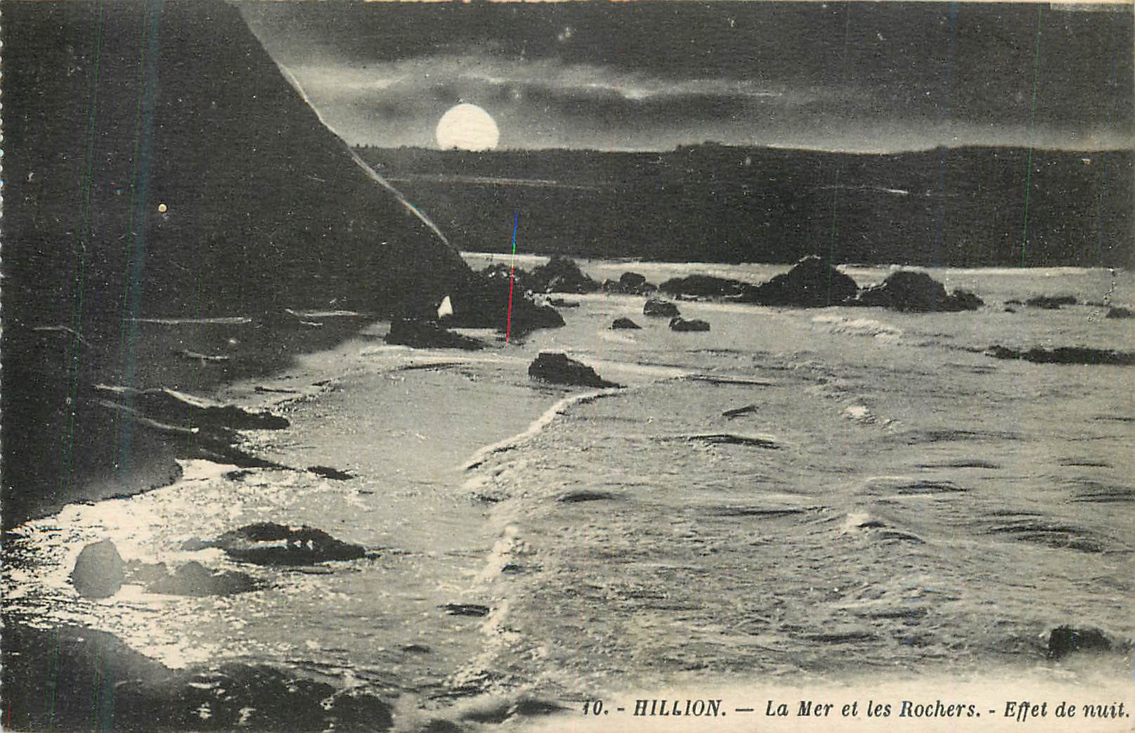 CPA Hillion La Mer et les Rochers Effet de nuit