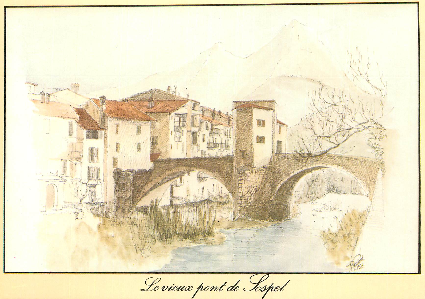 CPM Le vieux pont de Jospel Dessin d'apres nature par M Perreard