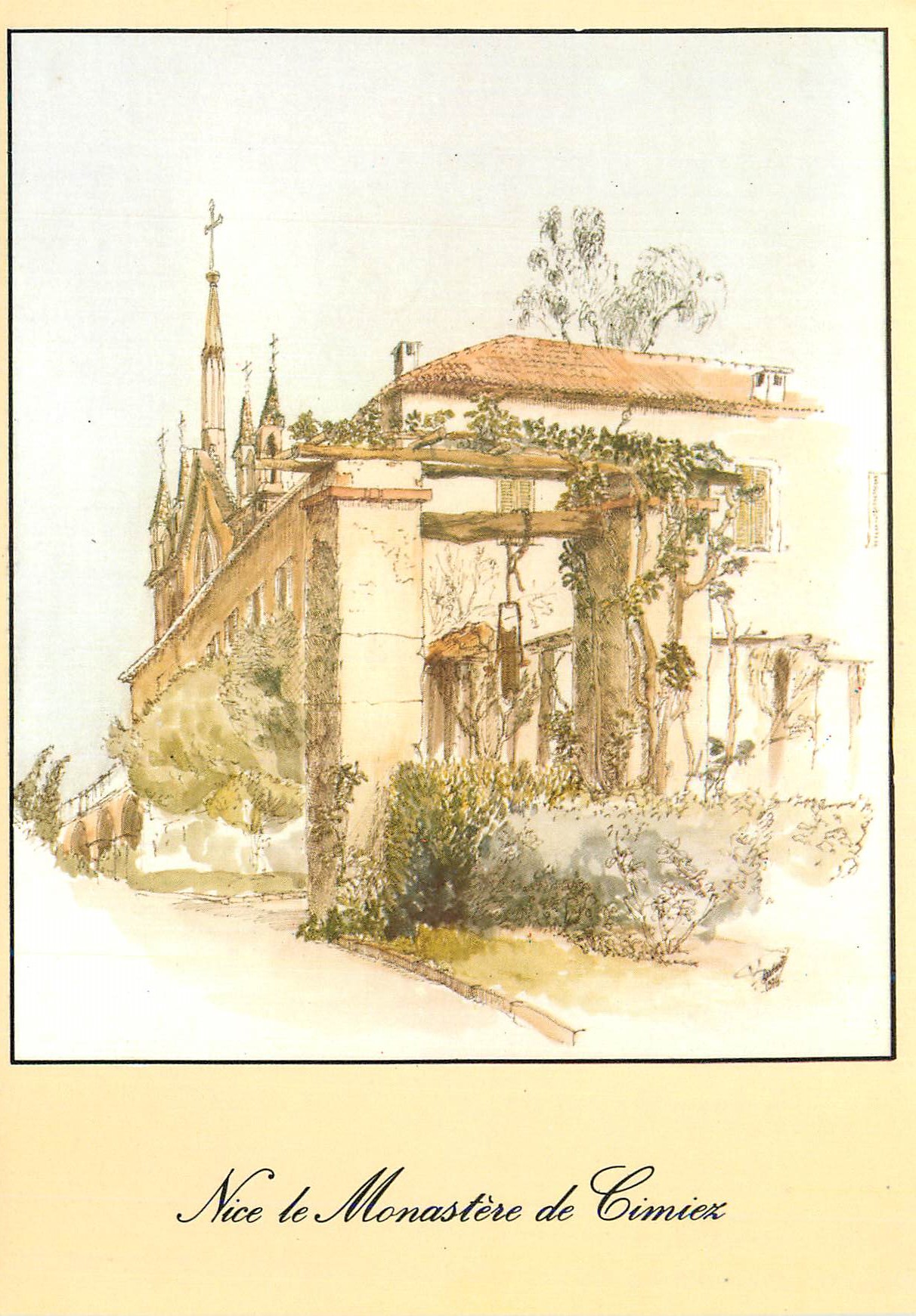 CPM Nice le Monastere de Cimier Dessin d'apres nature par M Perreard