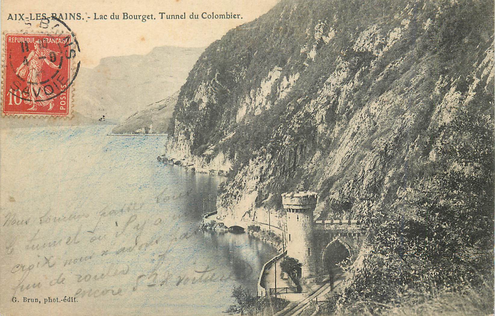 CPA Aix les Bains Lac du Bourget Tunnel du Colombier