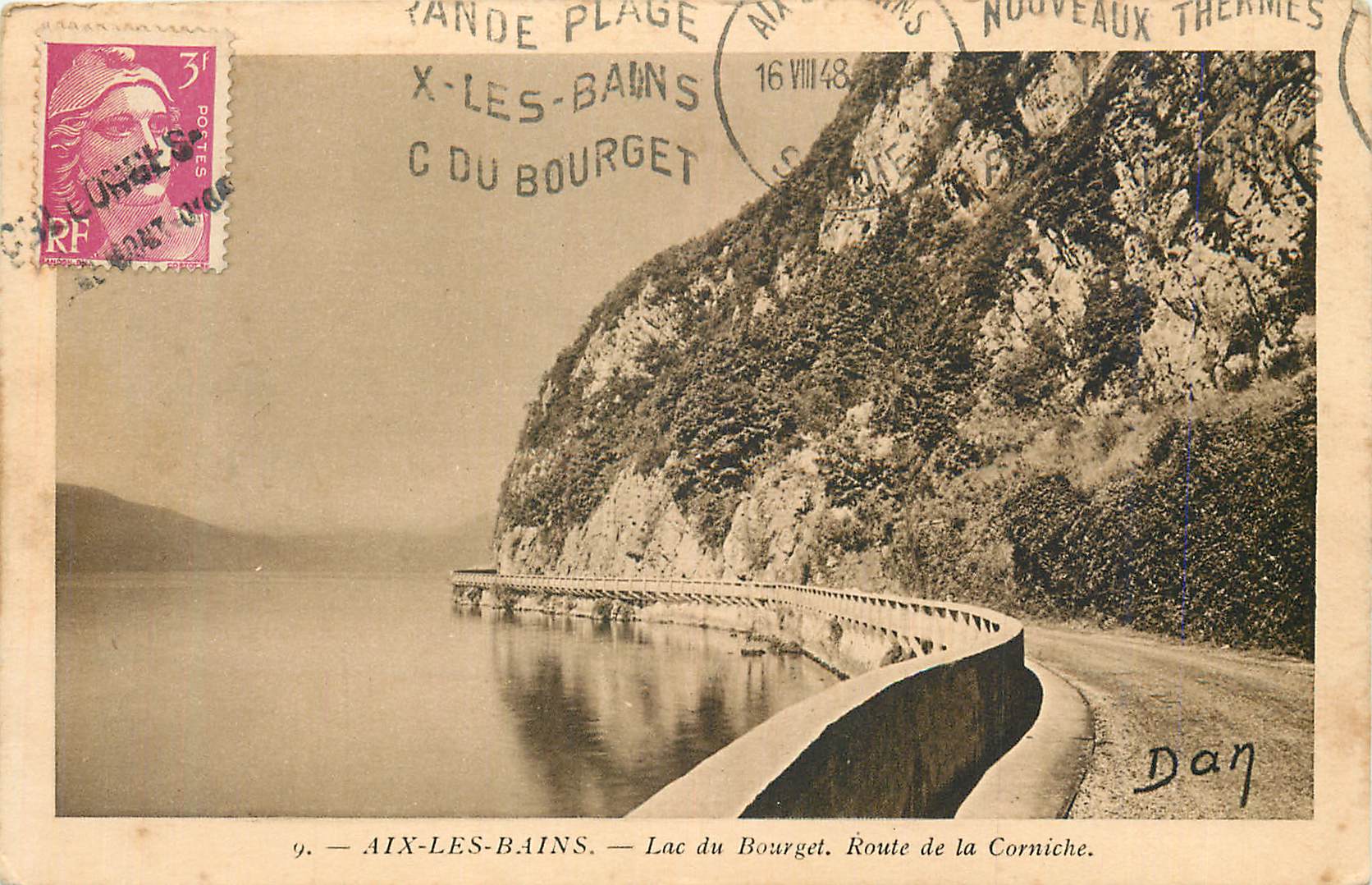 CPA Aix les Bains Lac du Bourget Route de la Corniche
