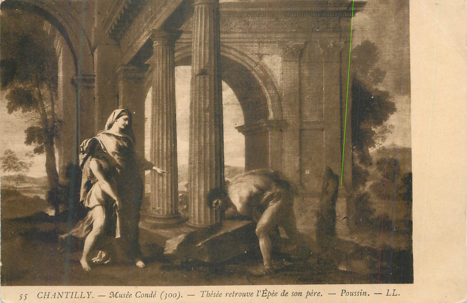 Chantilly — Musée Condé (300) — Thésée retrouve l'Épée de son père — Poussin — LL.