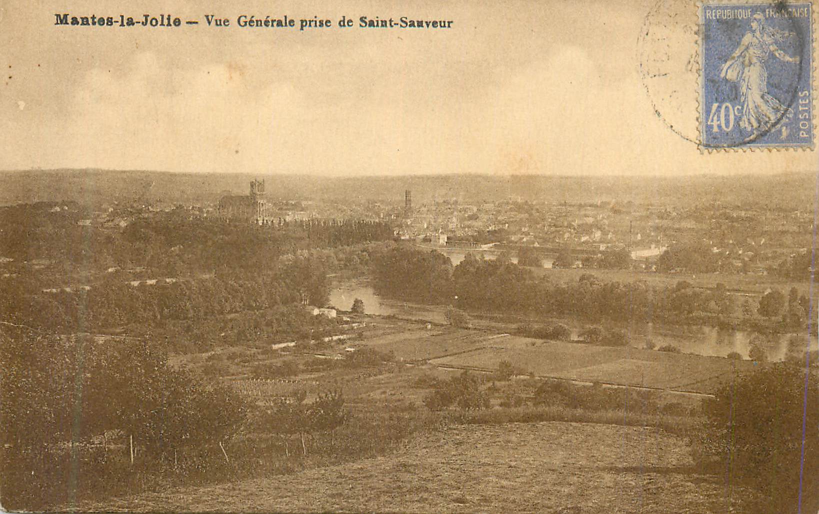 Mantes-la-Jolie — Vue Générale prise de Saint-Sauveur — Éditeur non visible