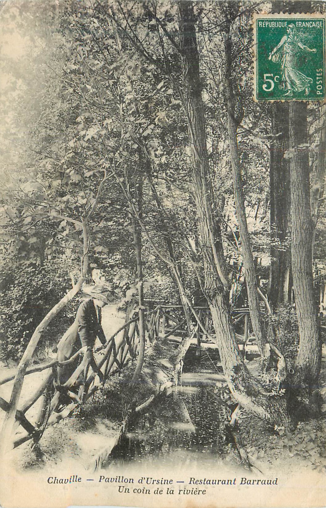 CPA Chaville Pavillon d'Ursine Restaurant Barraud Un coin de la riviere