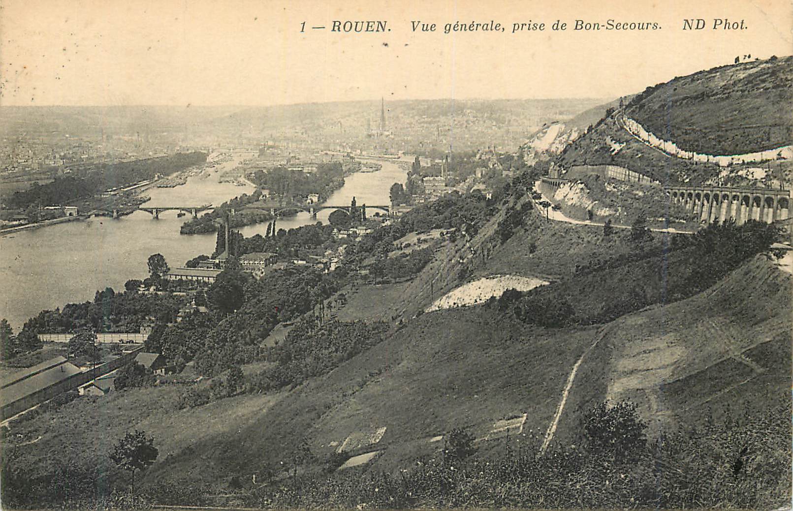 CPA Rouen Vue generale prise de Bon Secours
