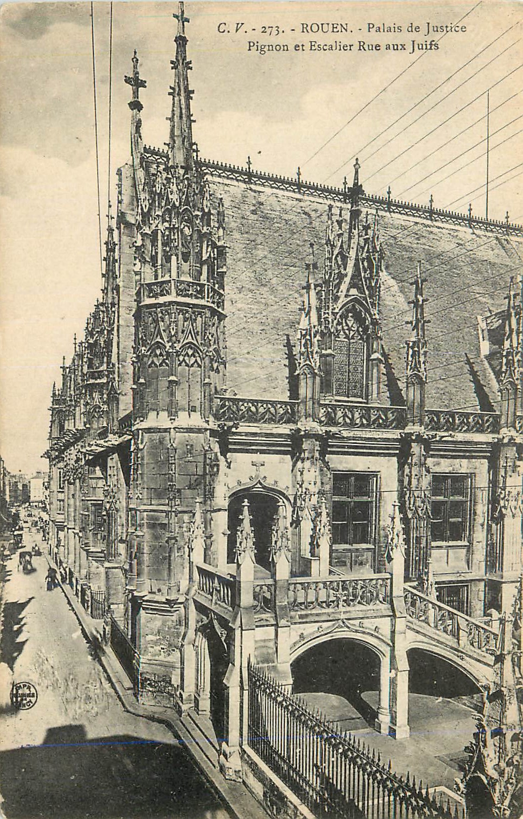 CPA Rouen Palais de Justice Pignon et Escalier Rue aux Juifs