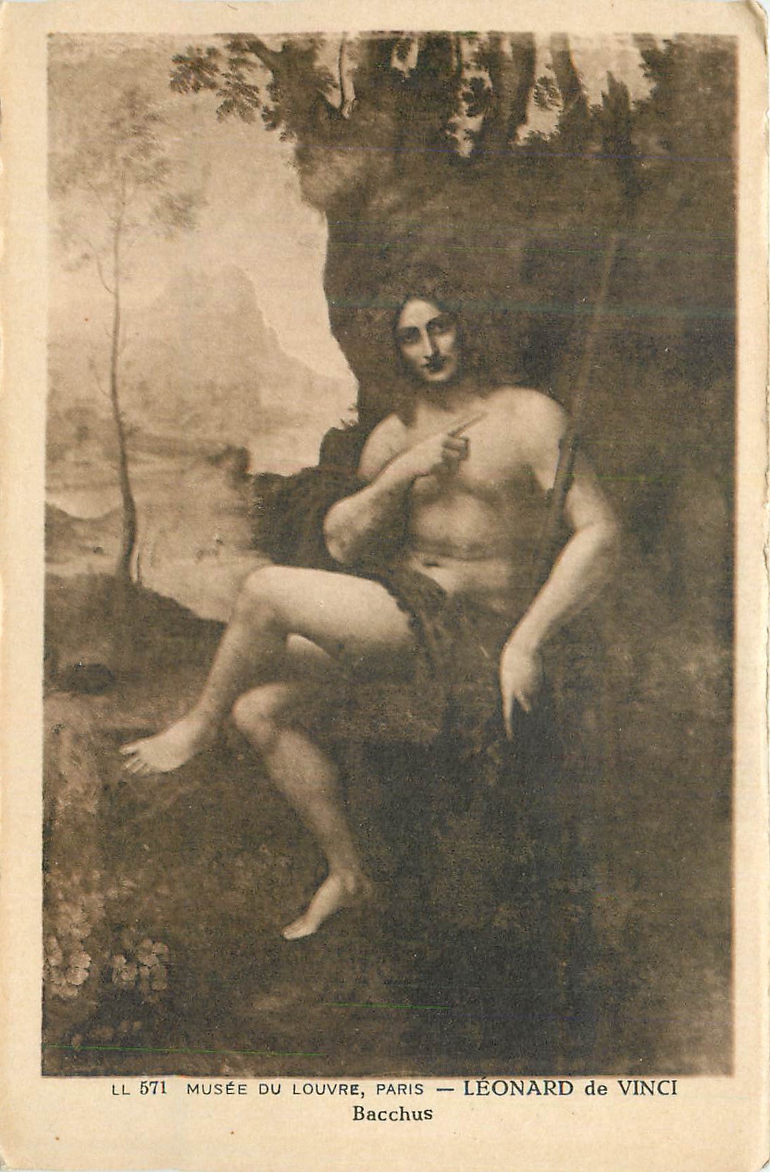 CPA Musee du Louvre Paris Leonard de Vinci Bacchus