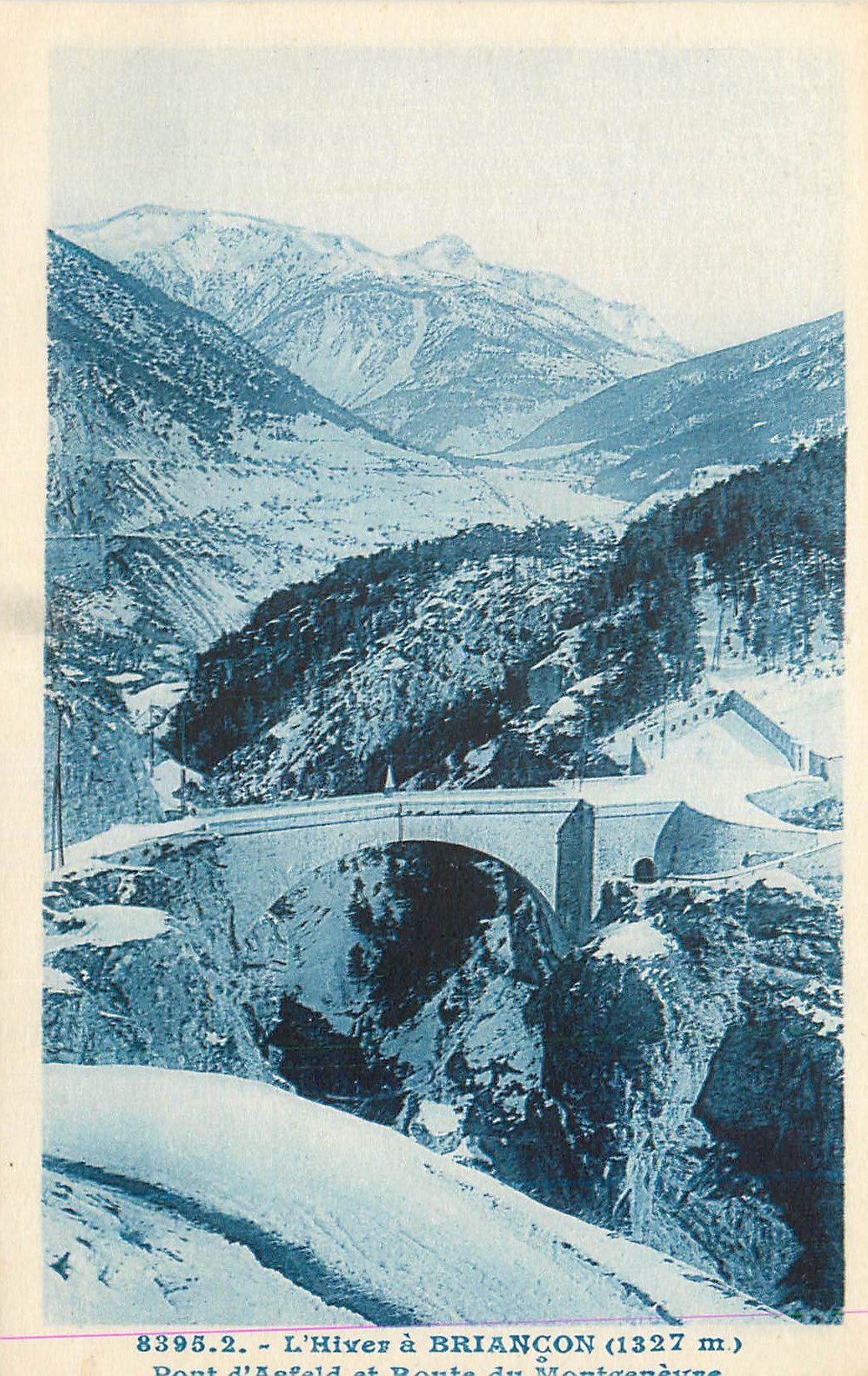 CPA L'Hiver a Briancon Pont d'Asfeld et route de  Montgenevre