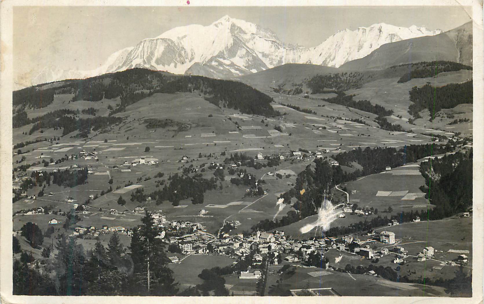 CPM Megeve Vue generale et le Mont Blanc