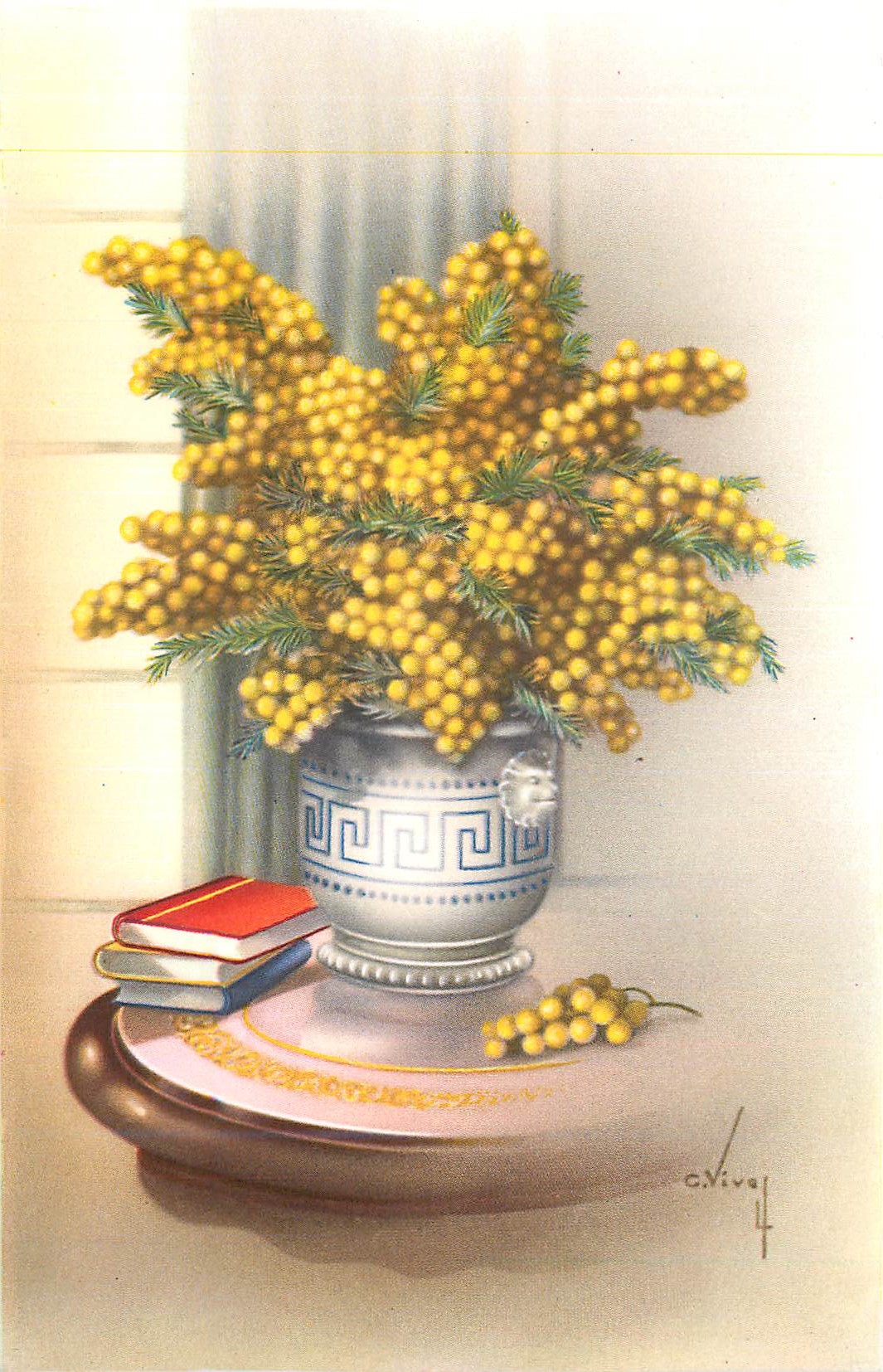 CPA Vase Fleurs
