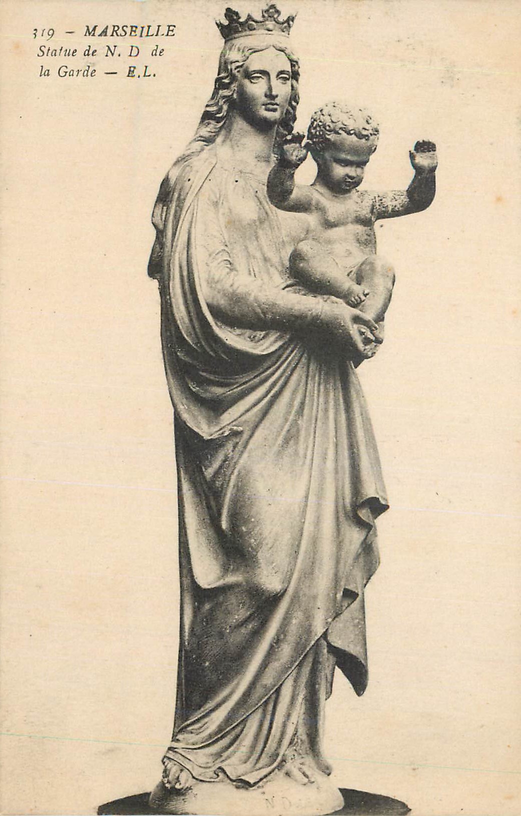 CPA Marseille Statue Notre Dame de la Garde