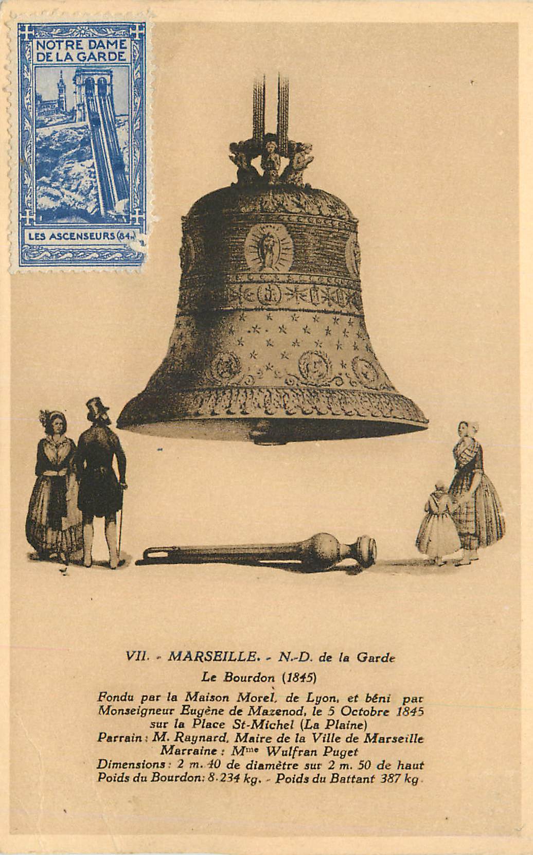 CPA Marseille Notre Dame de la Garde Le Bourdon (1845) Fonde par la Maison Morel de Lyon et Beni par Monseigneur Eugene 