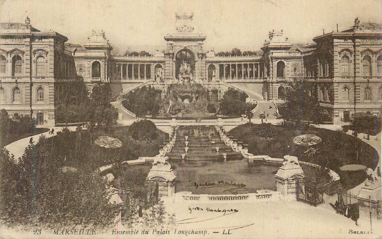 CPA Marseille Ensemble du Palais Lognchamp