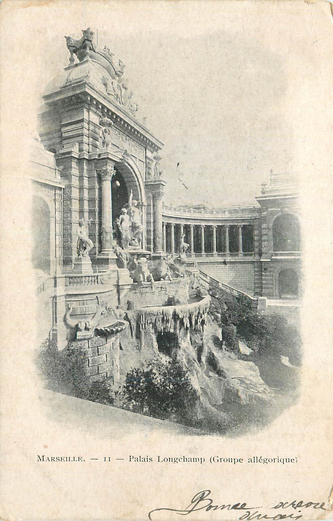 CPA Marseille Le Palais Longchamp (Groupe allegorique)