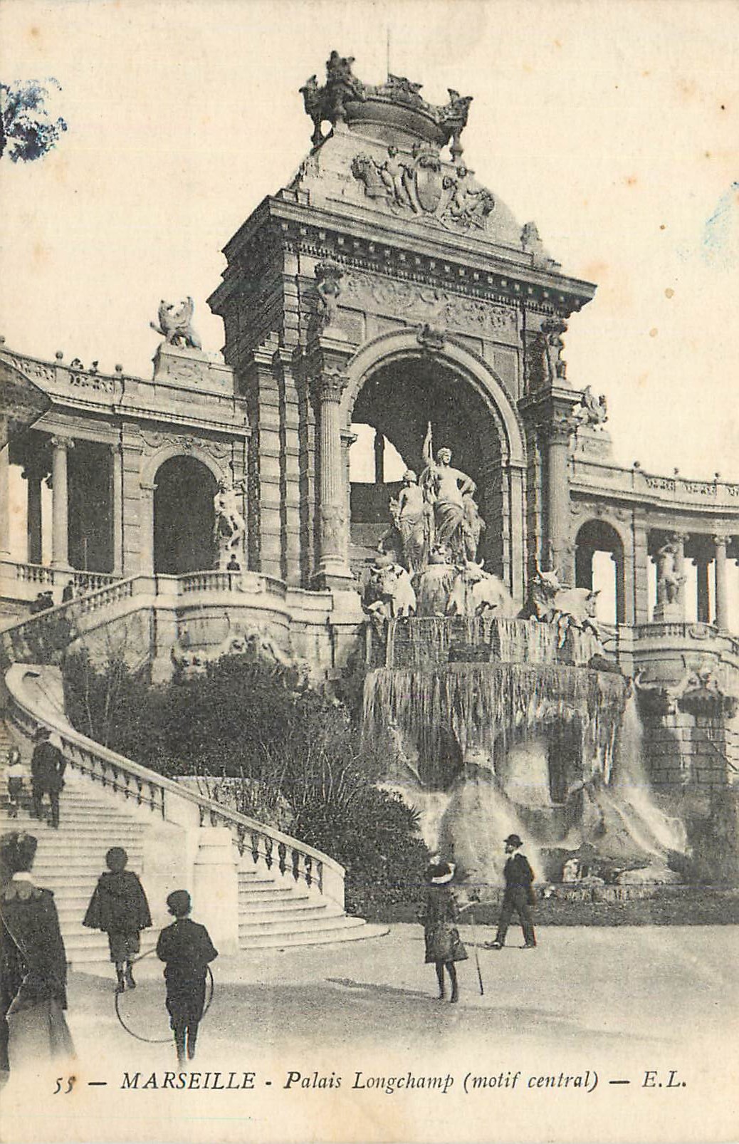 CPA Marseille Le Palais Longchamp (Motif central)