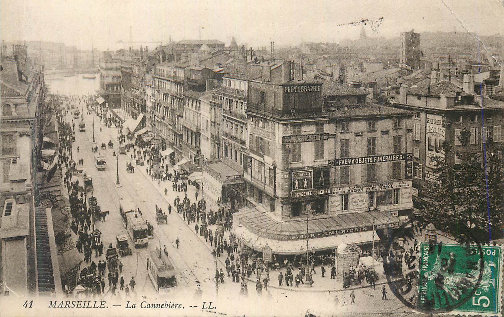 CPA Marseille La Cannebiere Tramway