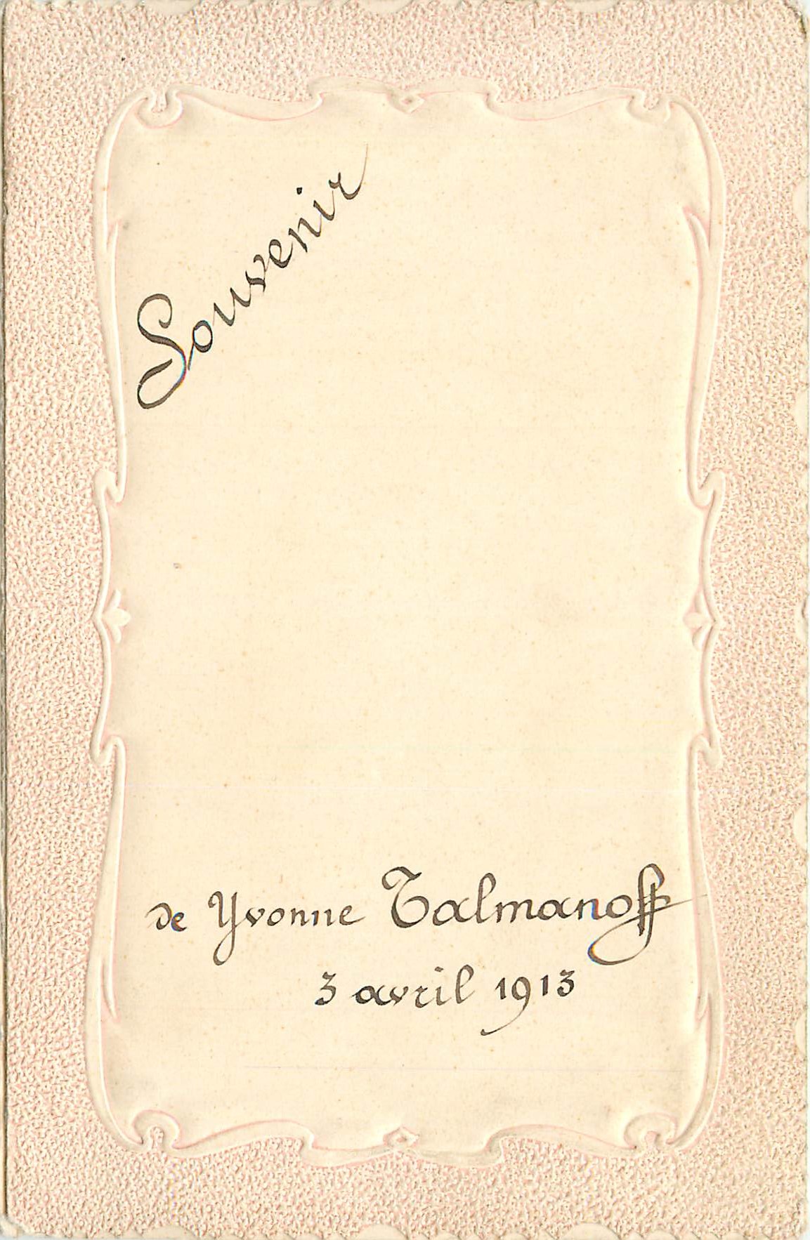 CPA Souvenir de Yvonne Calmanof