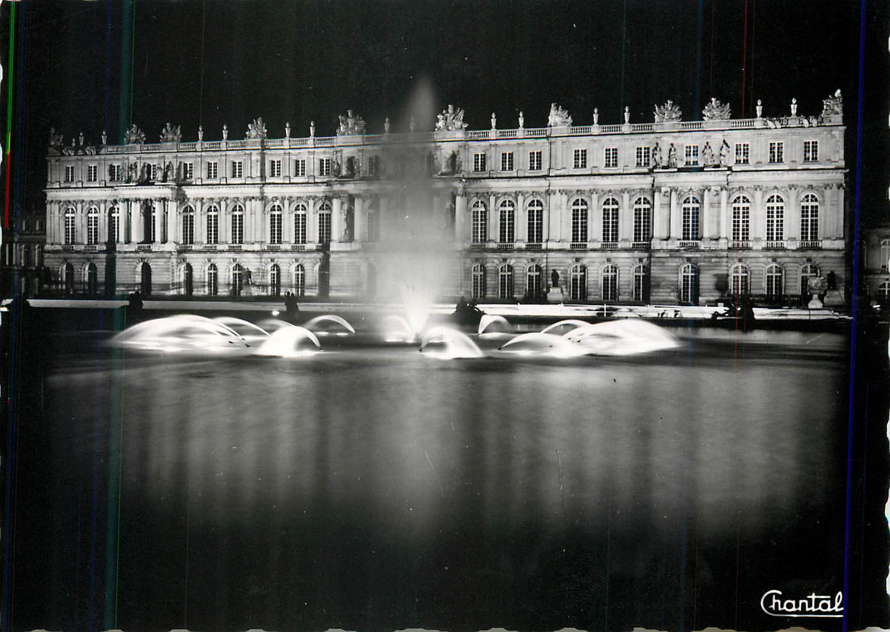 CPM Versailles Fete de Nuit La Facade Illuminee