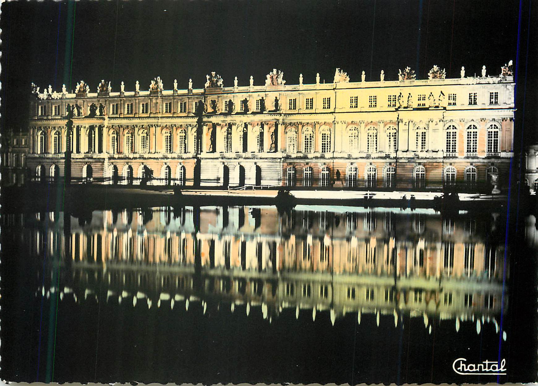 CPM Versailles La Facade illuminee