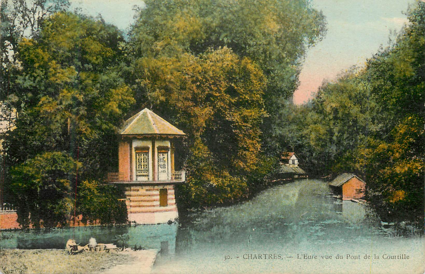 CPA Chartres L'Eure vue du Pont de la Courtille