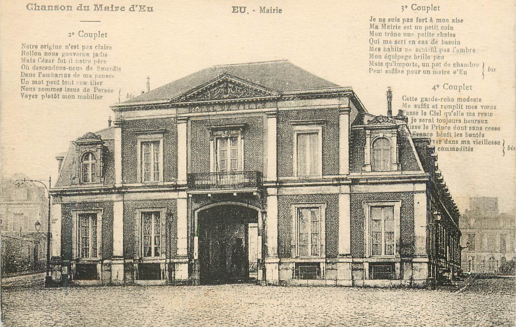CPA Eu Mairie Chanson du Maire d'Eu