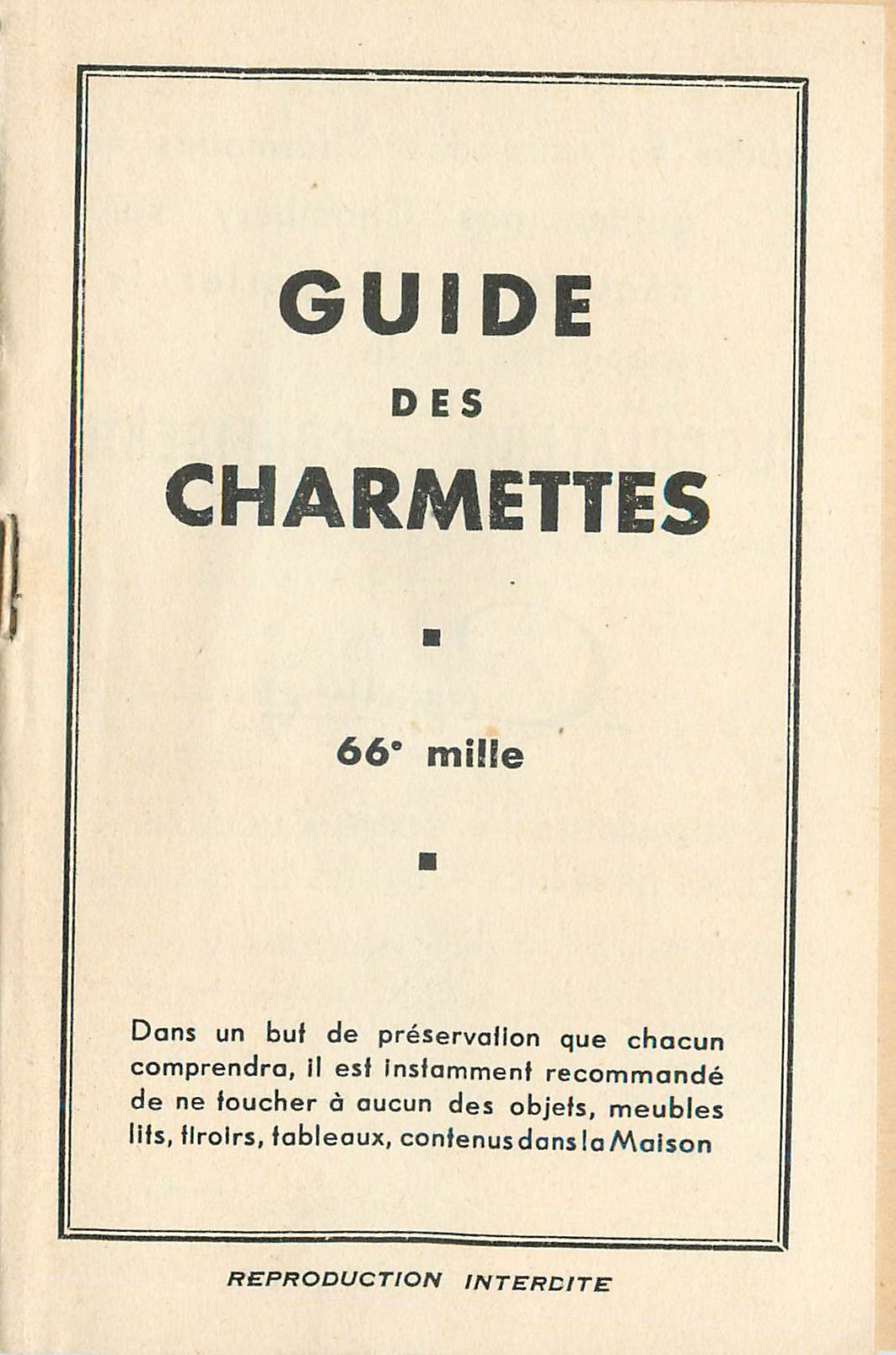 Livret Guide des Charmettes Chambery