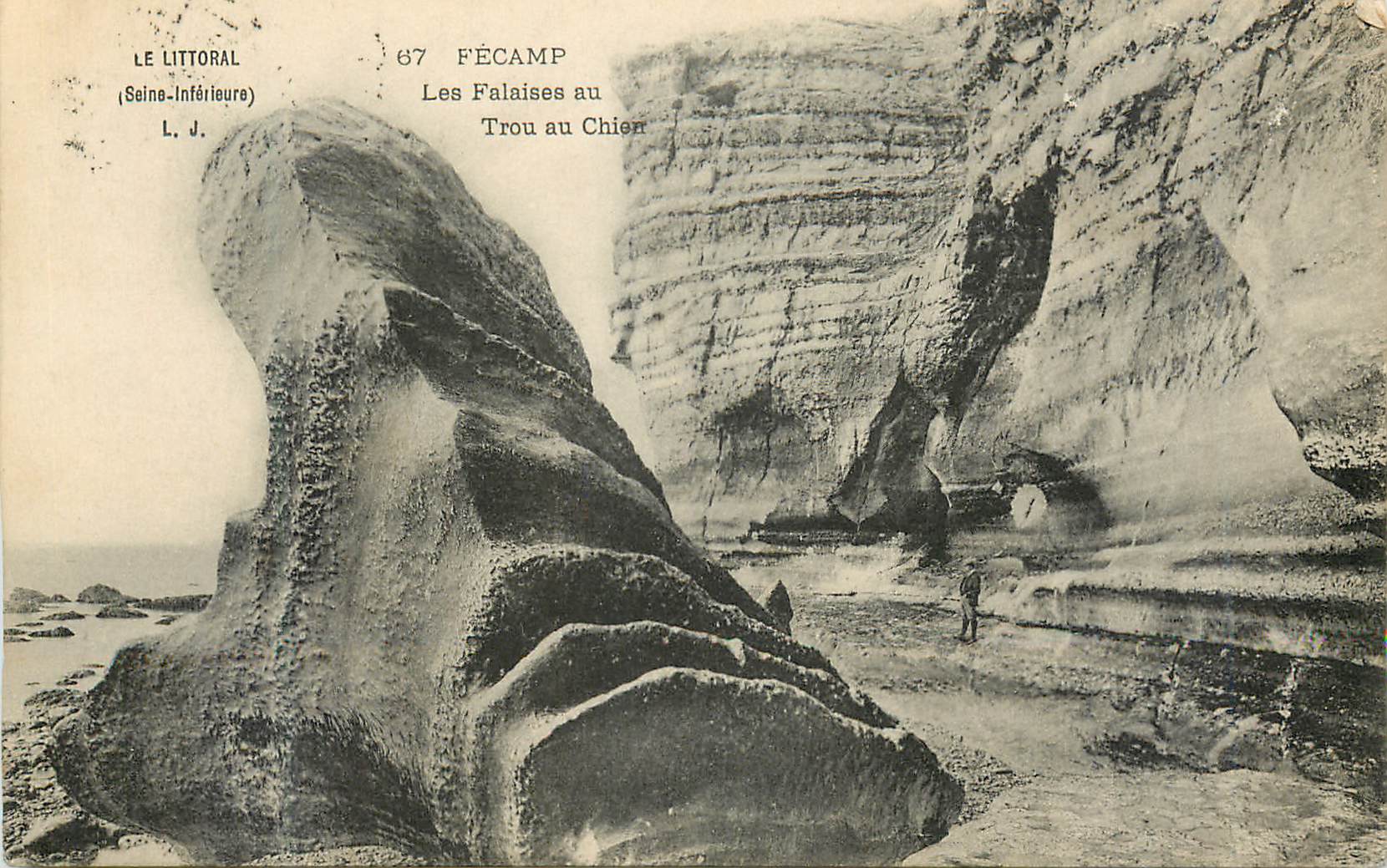 CPA Le Littoral (Saine Inferieure) Fecamp les Falaises au Trou au Chier