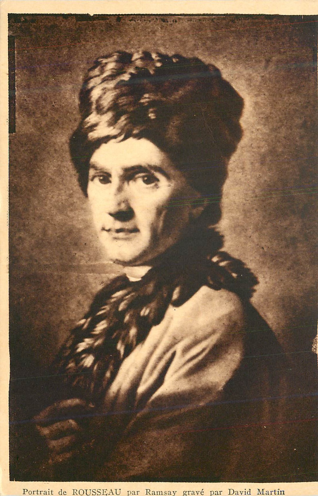 Portrait de Rousseau — gravé par David Martin — éditeur non visible