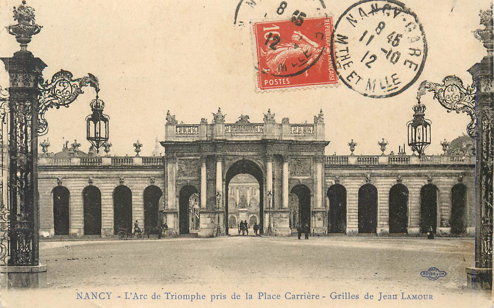 NANCY - L'Arc de Triomphe pris de la Place Carrière - Grilles de Jean Lamour