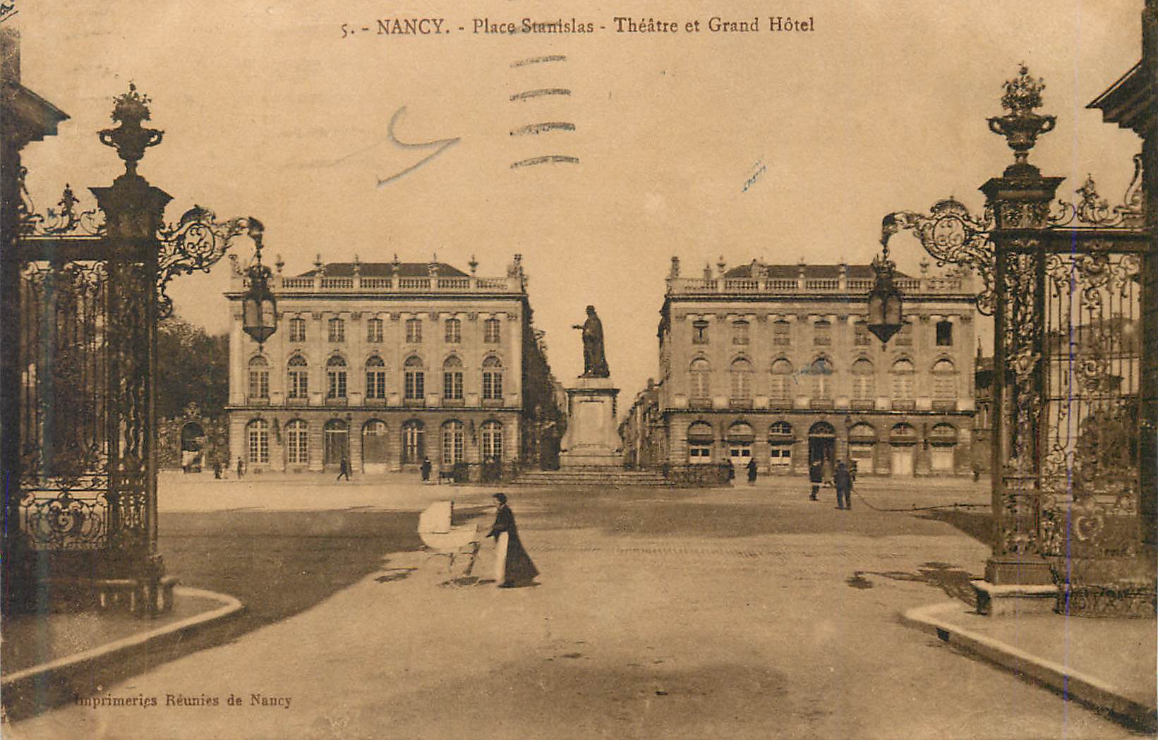 CPA Nancy Place Stanislas Theatre et Grand Hotel