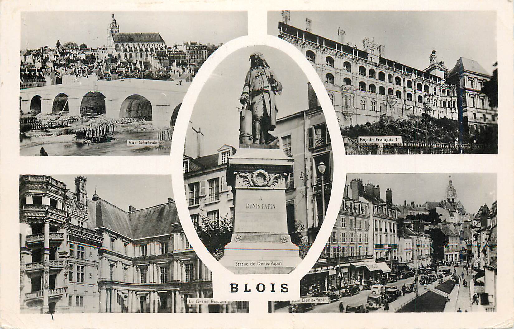CPM Blois Vue generale Facade Francois 1er Le grand escalier Rue Denis Papin